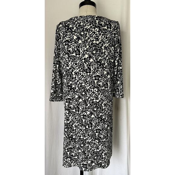 J. Jill Wearever Collection Petites Black Print Rayon Stretch Dress Womens PS SP - Picture 4 of 7